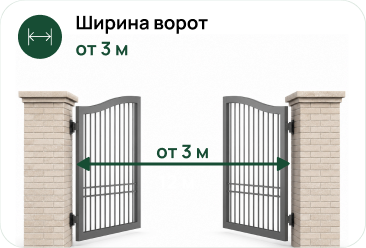 Ширина ворот от 3 м